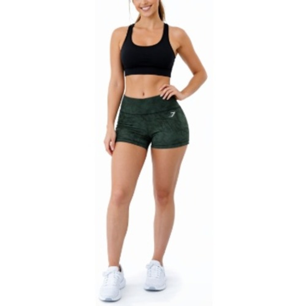 Gymshark Women's Green Body Fit Adapt Camo Seamless Shorts Size XS NWT